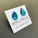 Blue Paua Shell  Earrings - by Mhairi Sim - Girl Paua