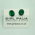 Green Paua Shell  Earrings - by Mhairi Sim - Girl Paua