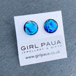 Blue Paua Shell  Earrings - by Mhairi Sim - Girl Paua