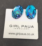 Paua Shell Clip On Earrings - by Mhairi Sim - Girl Paua