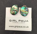 Paua Shell Clip On Earrings - by Mhairi Sim - Girl Paua