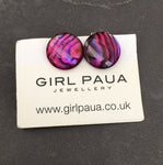 Paua Shell Clip On Earrings - by Mhairi Sim - Girl Paua