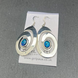 Paua Shell in Silver Frame Earrings - by Mhairi Sim - Girl Paua