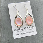 Mother of Pearl in Silver Frame Earrings - by Mhairi Sim - Girl Paua