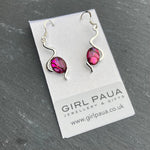 Paua Shell in Silver Frame Earrings - by Mhairi Sim - Girl Paua