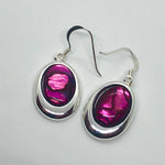 Paua Shell in Silver Frame Earrings - by Mhairi Sim - Girl Paua