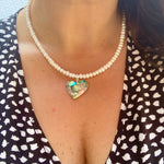 Beautiful Paua Shell & Freshwater Pearl Necklace - by Mhairi Sim - Girl Paua