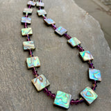 Paua Shell & Coloured Crystal Necklace - by Mhairi Sim - Girl Paua