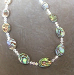 Paua Shell & Crystal Necklace - by Mhairi Sim - Girl Paua