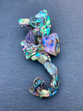 Mosaic Paua Shell Brooches - by Mhairi Sim - Girl Paua