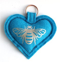 Bee Mine Heart Keyrings - by Lucy Jackson