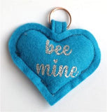 Bee Mine Heart Keyrings - by Lucy Jackson