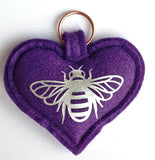 Bee Mine Heart Keyrings - by Lucy Jackson