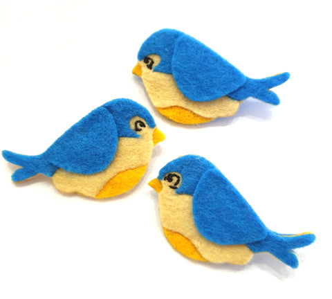 Bluebird Felt Brooches - by Lucy Jackson