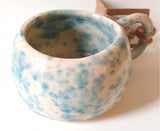 Blue and White Speckled Collection Tea Cups- by Claire Farmer - Little Bird Ceramics