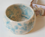 Blue and White Speckled Collection Tea Cups- by Claire Farmer - Little Bird Ceramics