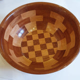 Cherry and Teak Checkerboard Detail Bowl by Neil Paterson