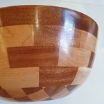 Cherry and Teak Checkerboard Detail Bowl by Neil Paterson