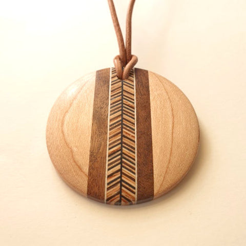 Chevron Wooden Pendant by Neil Paterson