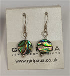 Paua Shell and Silver Bead Earrings - by Mhairi Sim - Girl Paua