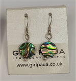 Paua Shell and Silver Bead Earrings - by Mhairi Sim - Girl Paua