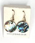 Paua Shell Natural Earrings - by Mhairi Sim - Girl Paua