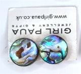 Paua Shell Clip On Earrings - by Mhairi Sim - Girl Paua