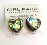 Paua Shell Clip On Earrings - by Mhairi Sim - Girl Paua