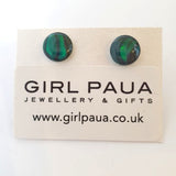 Green Paua Shell  Earrings - by Mhairi Sim - Girl Paua