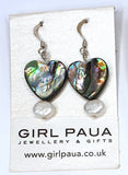 Paua Shell and Freshwater Pearl Earrings - by Mhairi Sim - Girl Paua