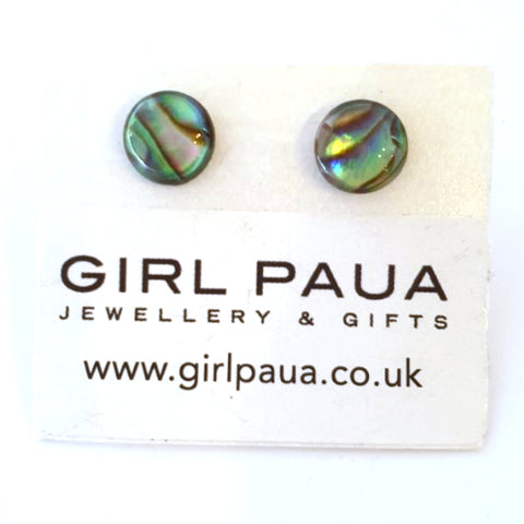 Paua Shell Stud Earrings - by Mhairi Sim - Girl Paua