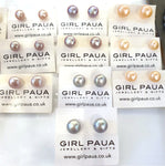 Freshwater Pearl Stud Lavender/Pink - by Mhairi Sim - Girl Paua