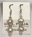 Freshwater Pearl Earrings White - by Mhairi Sim - Girl Paua