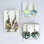 Paua Shell Natural Earrings - by Mhairi Sim - Girl Paua