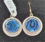 Paua Shell in Silver Frame Earrings - by Mhairi Sim - Girl Paua