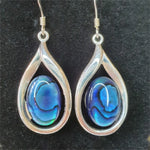 Paua Shell in Silver Frame Earrings - by Mhairi Sim - Girl Paua