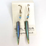 Paua Shell Tusk Earrings - by Mhairi Sim - Girl Paua