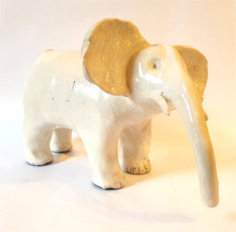 Raku Ceramic Elephant by George Thom