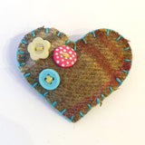 Wool Heart Brooches - by Lucy Jackson