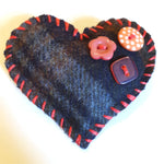 Wool Heart No Waste Brooches - by Lucy Jackson