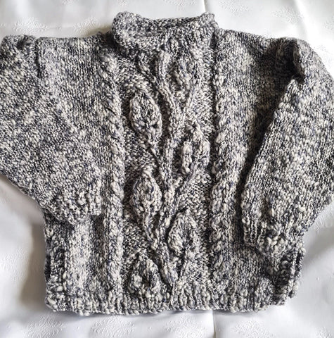 Chunky Kids Sweater Grey by Caroline Bruce