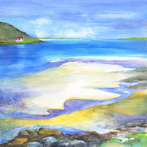 'Sun on Shell Sand, Barra' Mounted Print by Gillian Kingslake