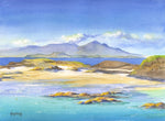 'Towards Rhum from Sanna' Framed Original Watercolour by Gillian Kingslake