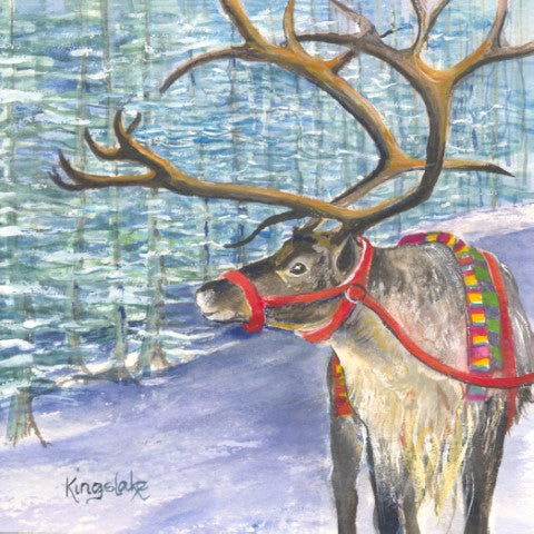 'Which way Santa' Framed Original Watercolour by Gillian Kingslake