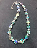 Beautiful Paua Shell & Freshwater Pearl Necklace - by Mhairi Sim - Girl Paua