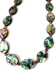 Paua Shell & Coloured Crystal Necklace - by Mhairi Sim - Girl Paua