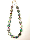 Paua Shell & Coloured Crystal Necklace - by Mhairi Sim - Girl Paua