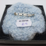 Pale Blue Knitted Flower Brooch - by Lynn Ramsbottom - Irresistible Felt