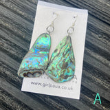 Natural shaped Paua Shell  Earrings - by Mhairi Sim - Girl Paua