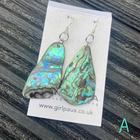 Natural shaped Paua Shell  Earrings - by Mhairi Sim - Girl Paua